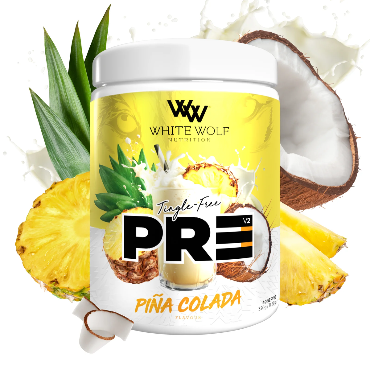 Tingle-Free PRE // 20-40 Servings White Wolf Nutrition Pina Colada NTS Newtown Supplement Store Sydney