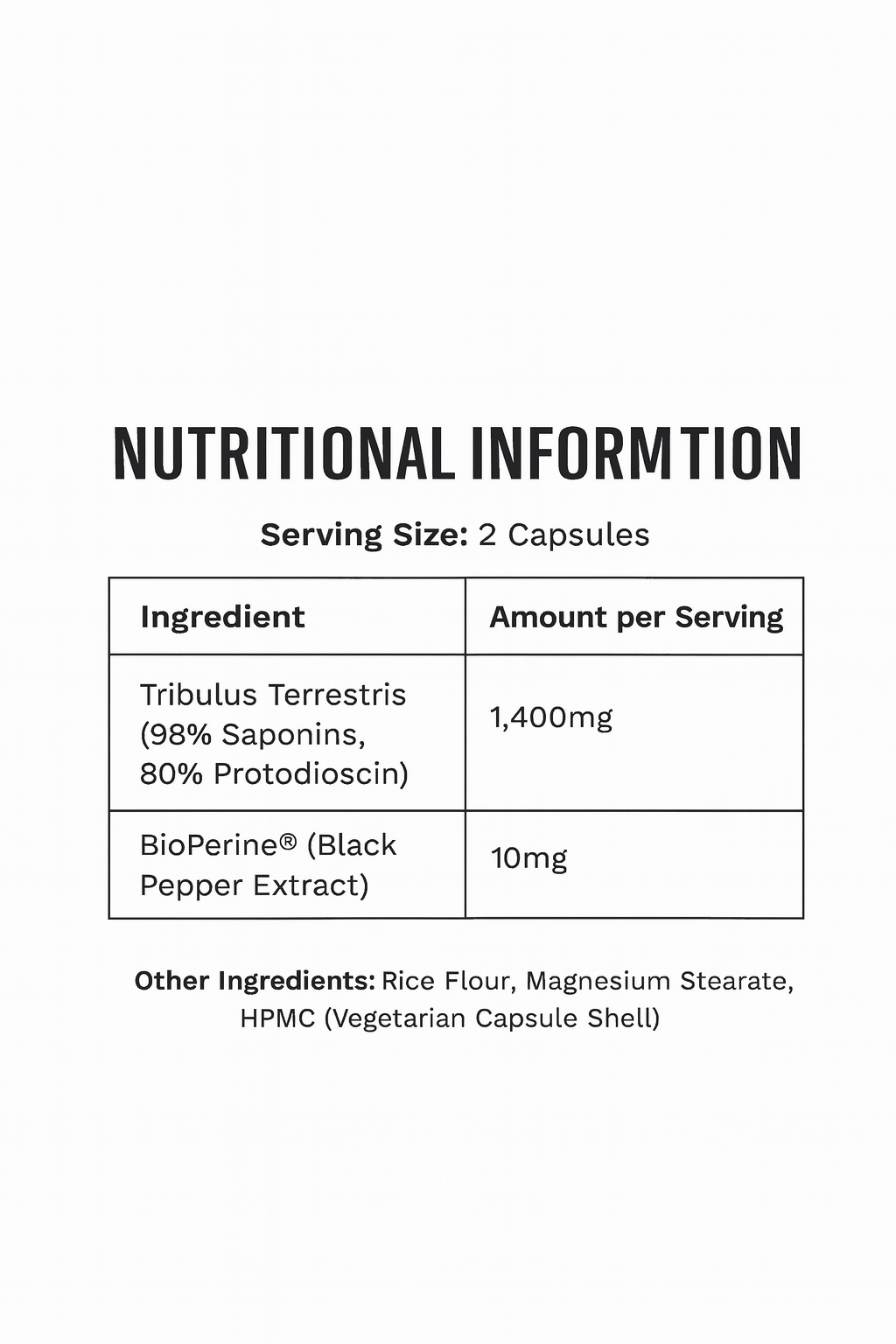 TRIBULUS // 60 Capsules Mamba Nutrition NTS Newtown Supplement Store Sydney
