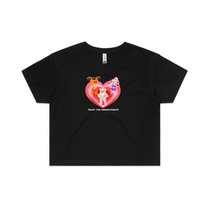 TRUST THE MONOHYDRATE // Crop Tee NTS Black / XS NTS Newtown Supplement Store Sydney