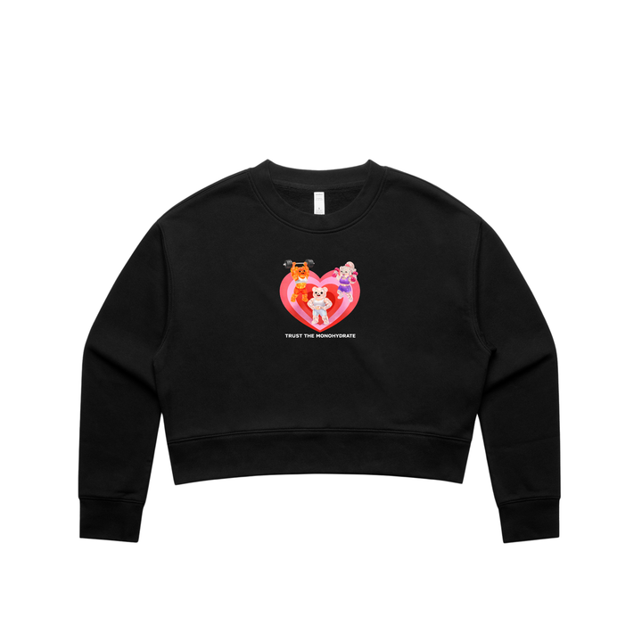TRUST THE MONOHYDRATE // Relax Crop Crew NTS Black / XS NTS Newtown Supplement Store Sydney