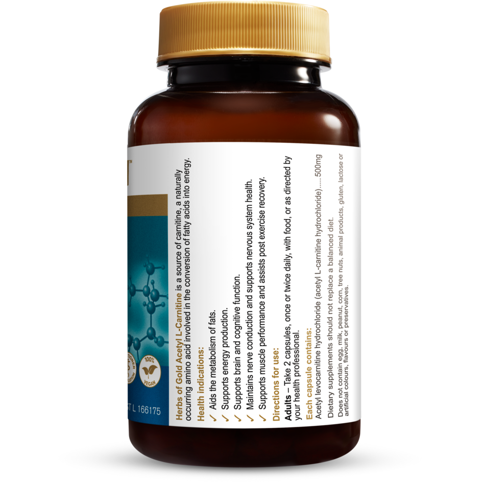 Acetyl L-Carnitine Herbs of Gold NTS Newtown Supplement Store Sydney