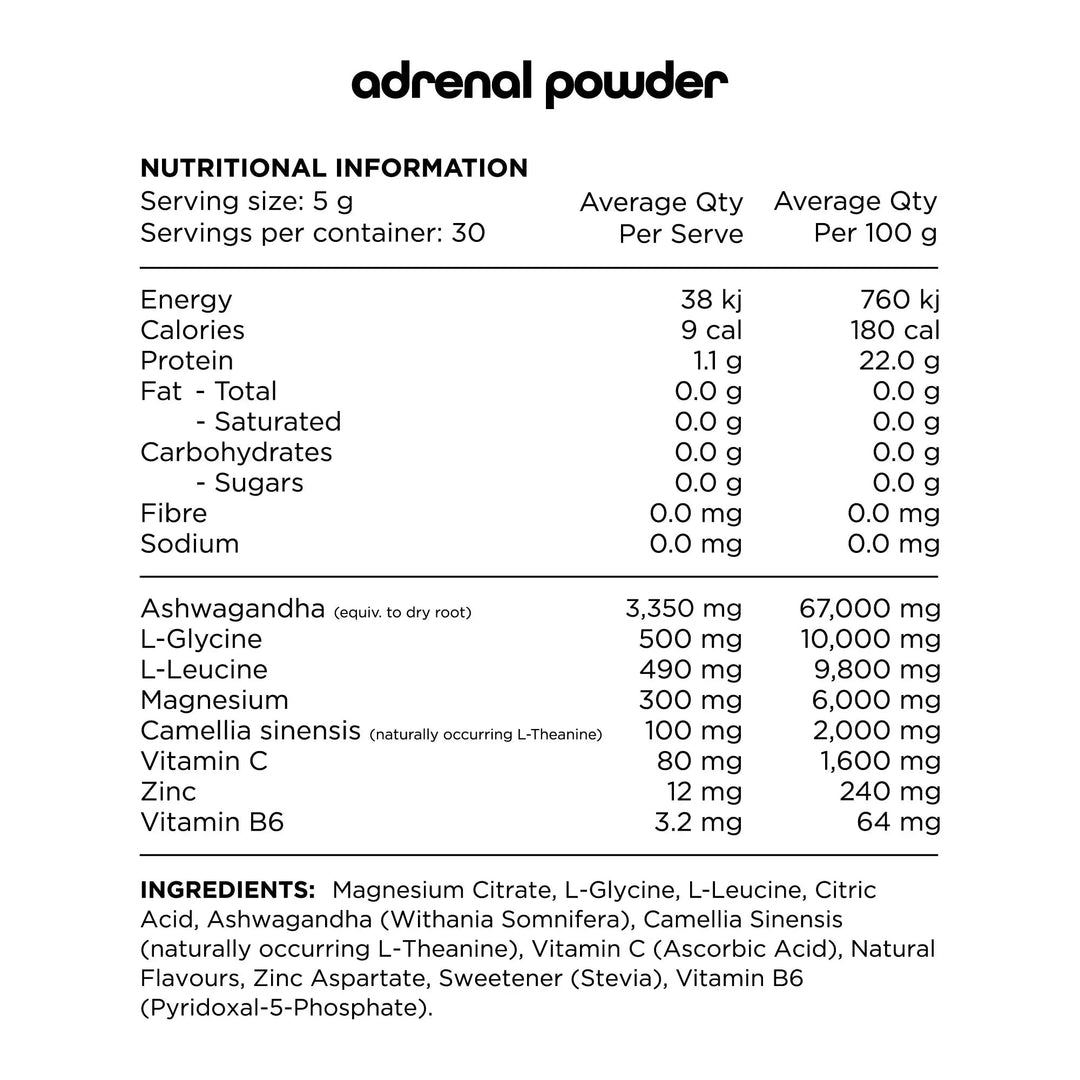 Adrenal Powder // Sleep &amp; Recovery SWITCH NTS Newtown Supplement Store Sydney