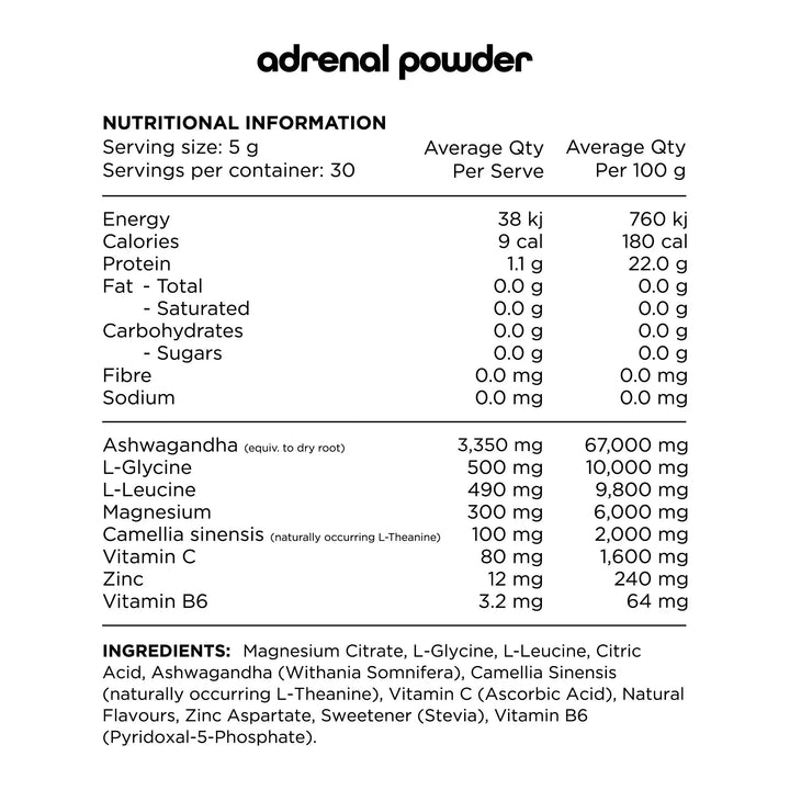 Adrenal Powder // Sleep &amp; Recovery SWITCH NTS Newtown Supplement Store Sydney