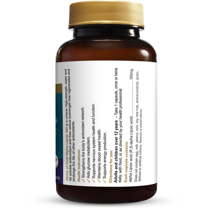 Alpha Lipoic 300 // Combat oxidative stress Herbs of Gold NTS Newtown Supplement Store Sydney