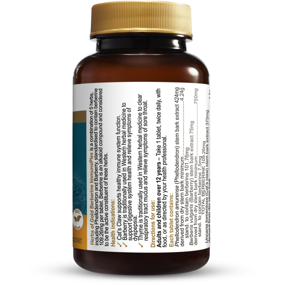 Berberine ImmunoPlex Herbs of Gold 30 Caps NTS Newtown Supplement Store Sydney