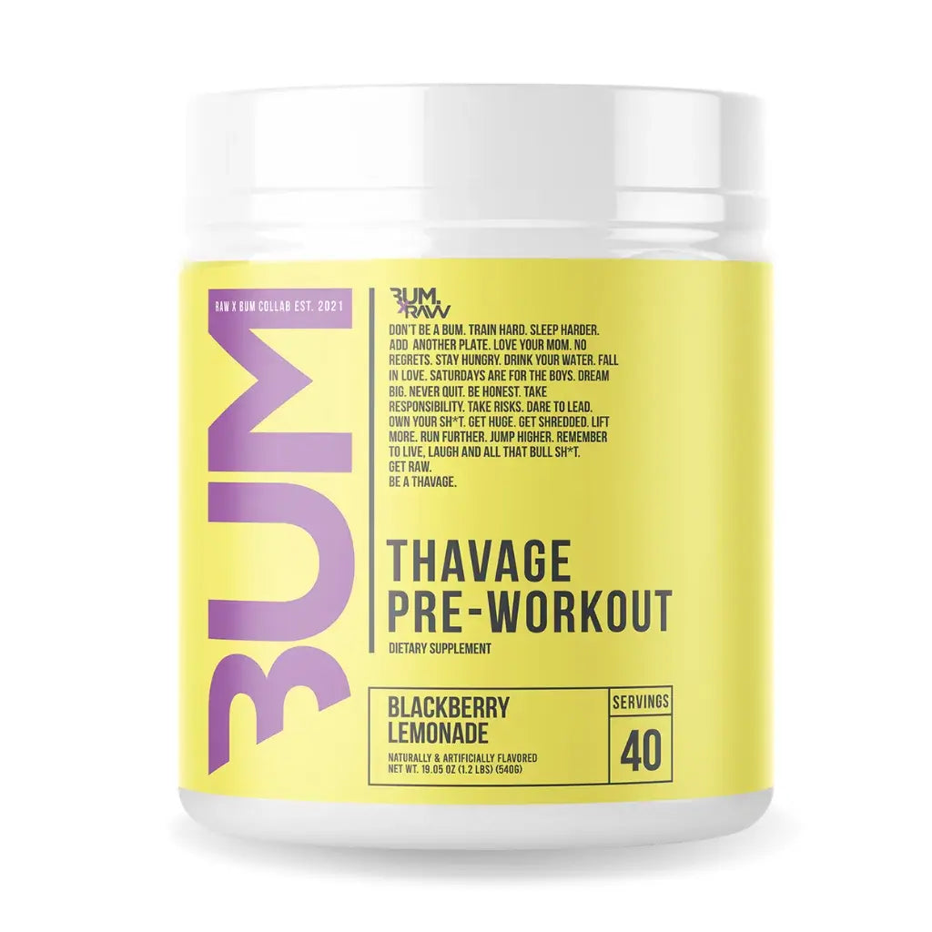 CBUM THAVAGE // PREWORKOUT RAW Blackberry Lemonade NTS Newtown Supplement Store Sydney