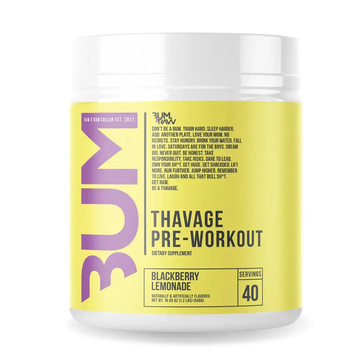 CBUM THAVAGE // PREWORKOUT RAW Blackberry Lemonade NTS Newtown Supplement Store Sydney