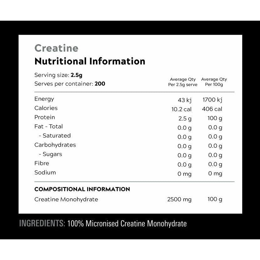 Creatine Monohydrate // Creapure 500g SWITCH NTS Newtown Supplement Store Sydney