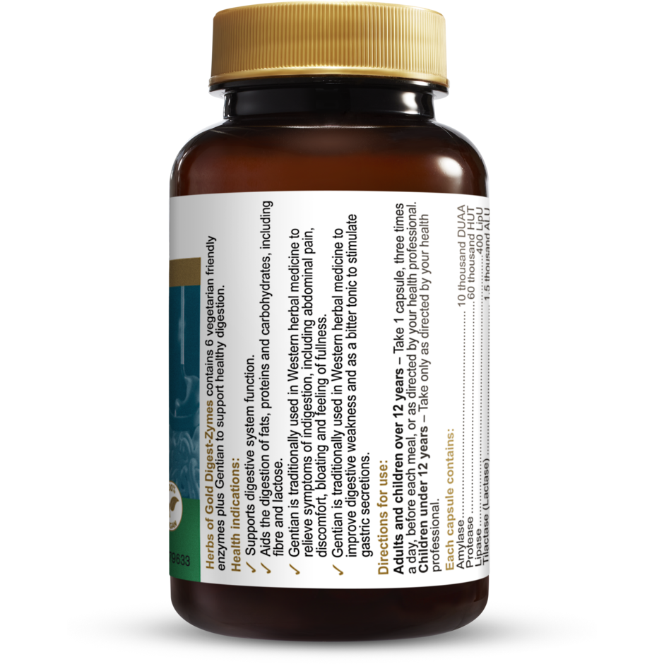 Digest-Zymes 60 Capsules Herbs of Gold NTS Newtown Supplement Store Sydney