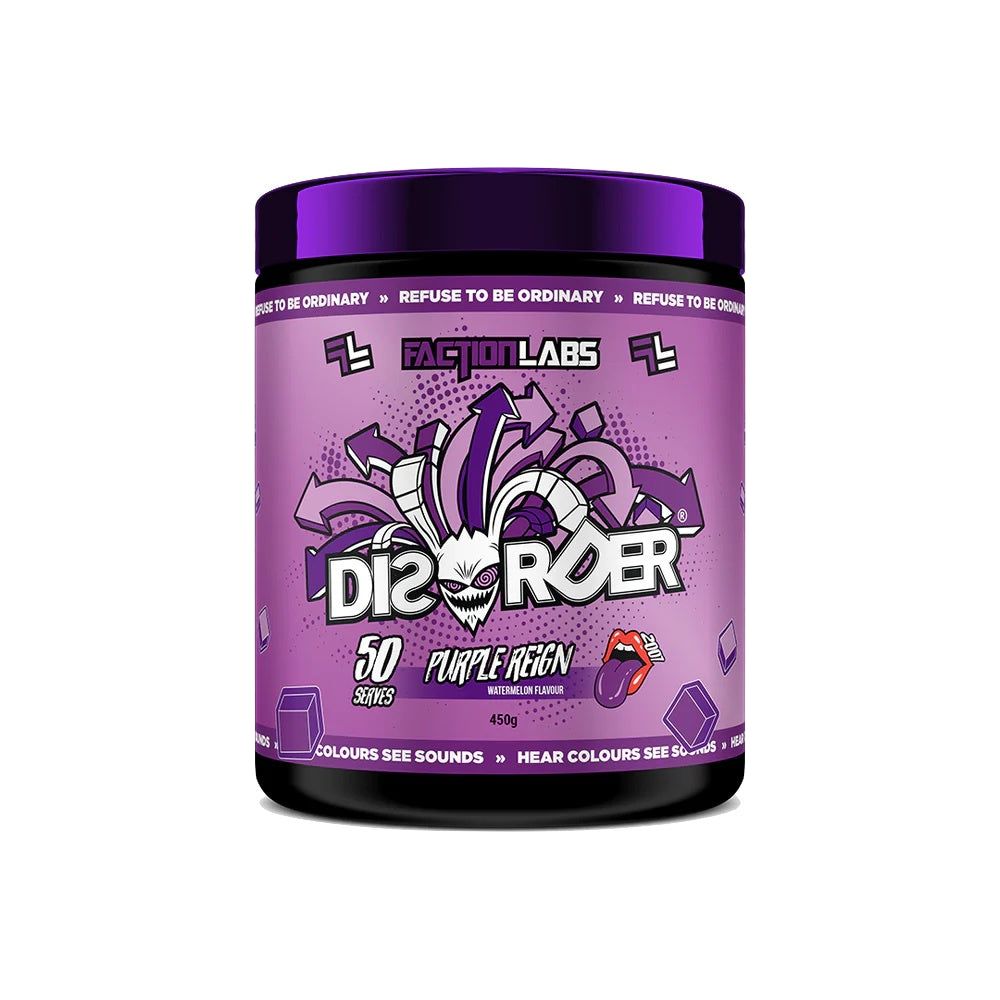 Disorder Original V2 // Pre-Workout Faction Labs Purple Reign / 50 Serves NTS Newtown Supplement Store Sydney