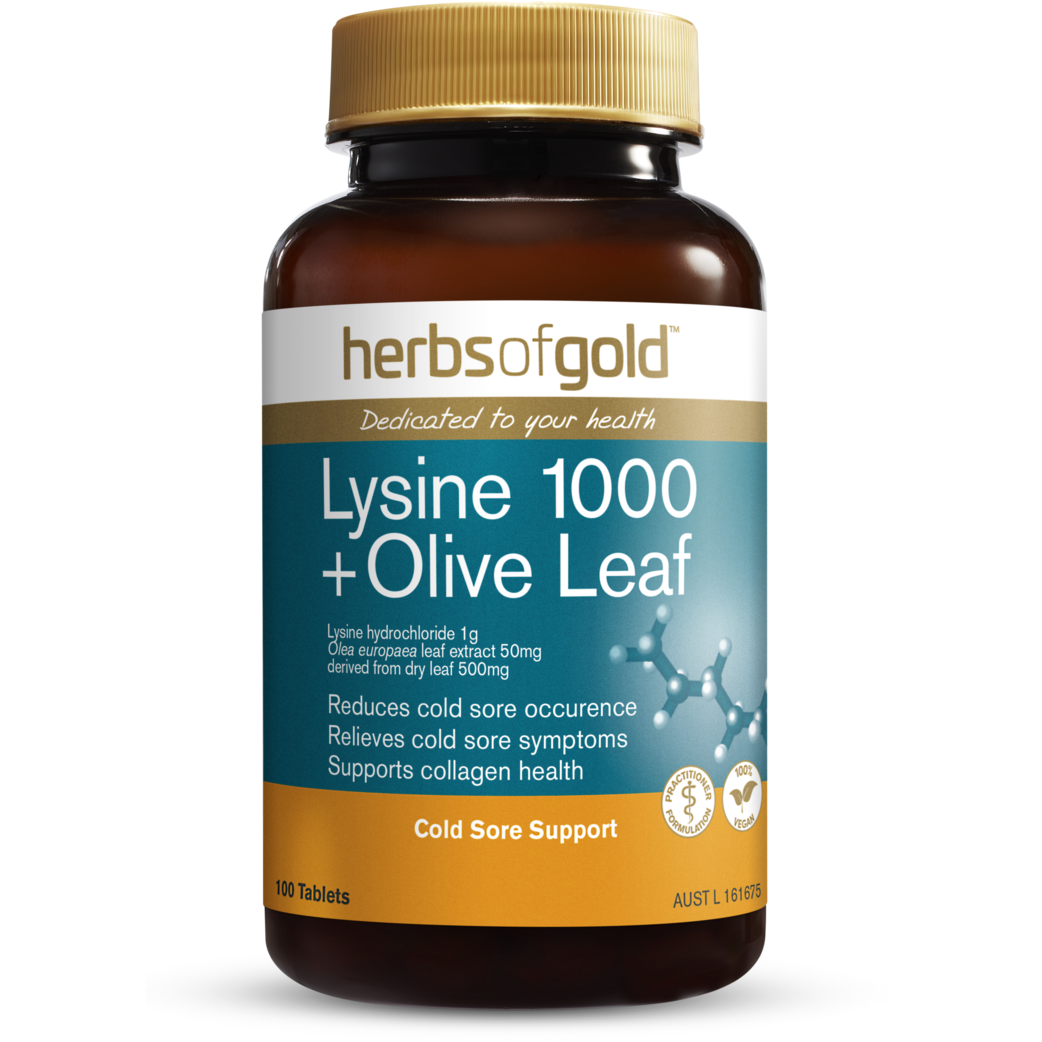 Lysine 1000 + Olive Leaf Herbs of Gold NTS Newtown Supplement Store Sydney