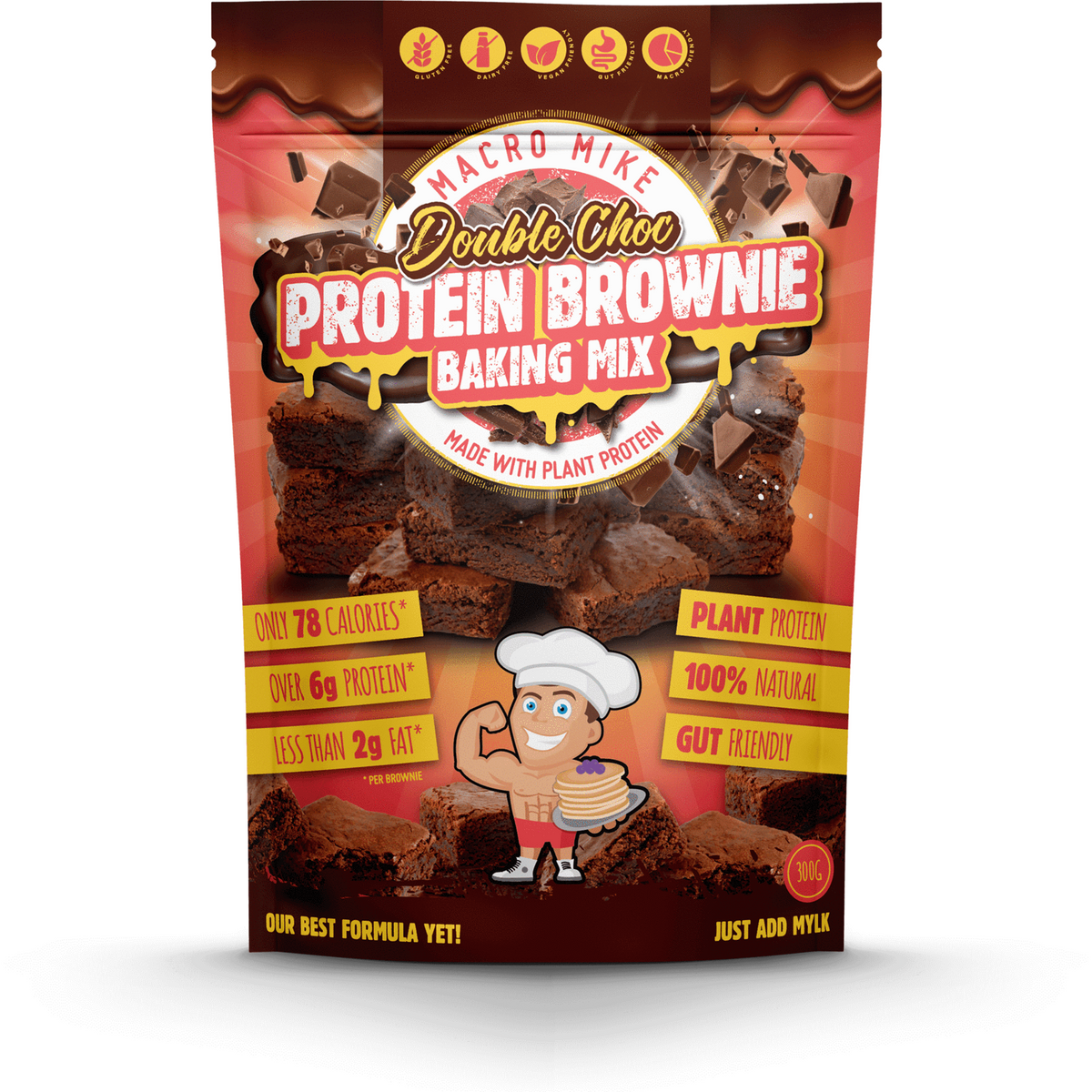 Macro Friendly Brownies // Plant Protein Baking Mix Macro Mike Double Chocolate NTS Newtown Supplement Store Sydney