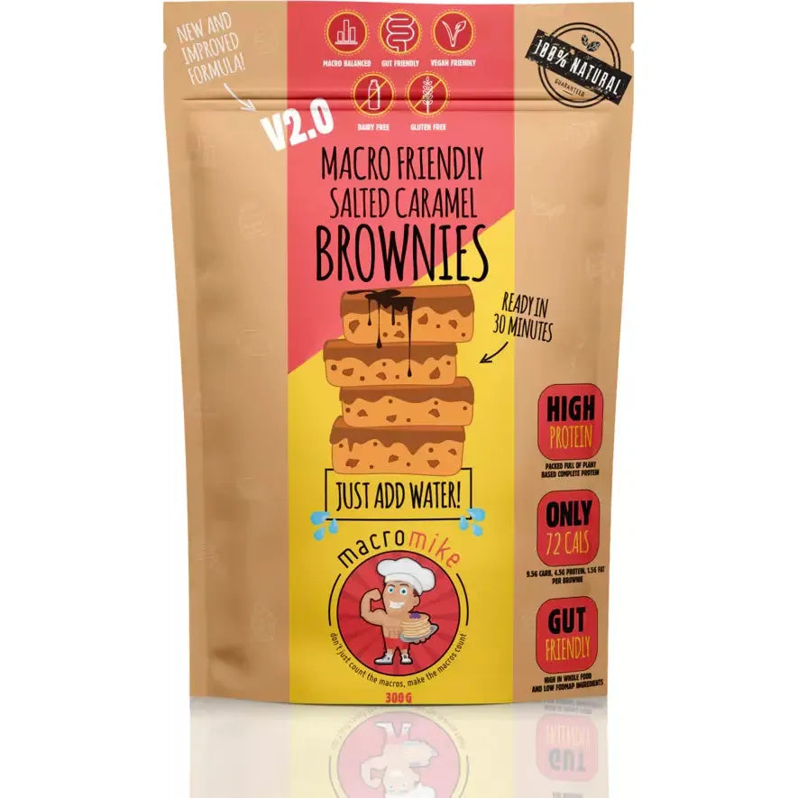 Macro Friendly Brownies // Plant Protein Baking Mix Macro Mike Salted Caramel NTS Newtown Supplement Store Sydney