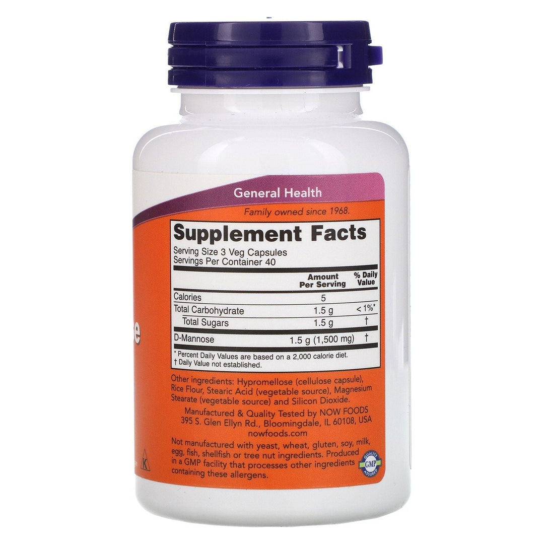 Now Foods D-Mannose 500mg - Healthy Urinary Tract Now Foods NTS Newtown Supplement Store Sydney