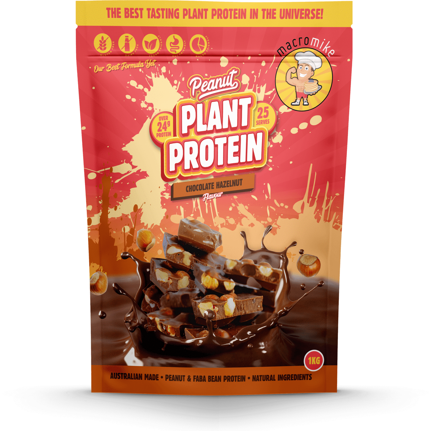 Plant Based Protein Powder // Peanut Protein Macro Mike Chocolate Hazelnut / 1kg NTS Newtown Supplement Store Sydney