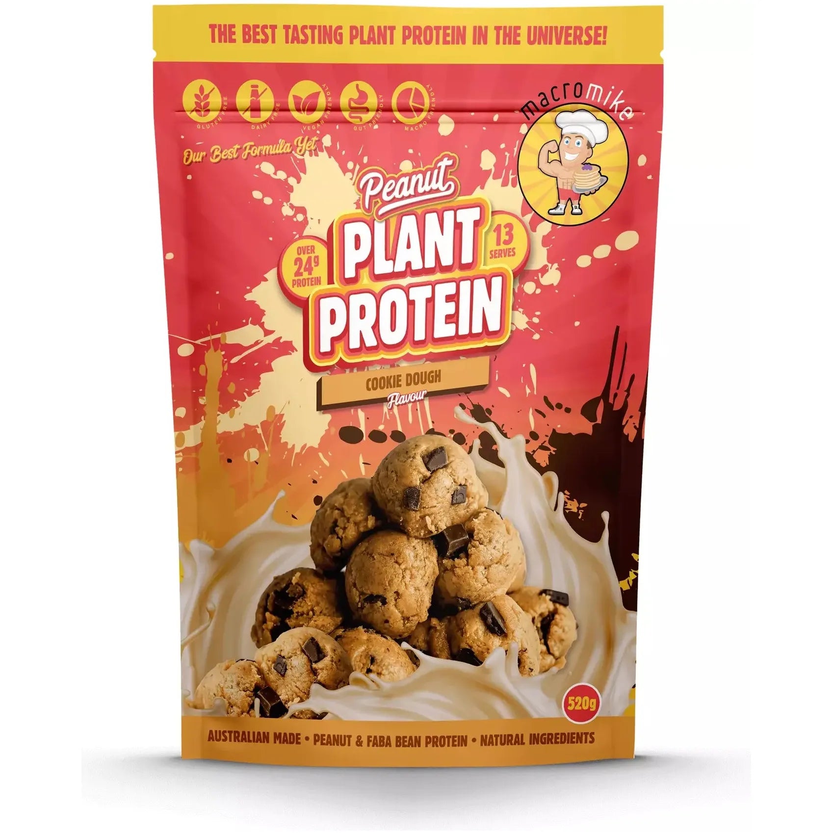 Plant Based Protein Powder // Peanut Protein Macro Mike Cookie Dough / 520g NTS Newtown Supplement Store Sydney