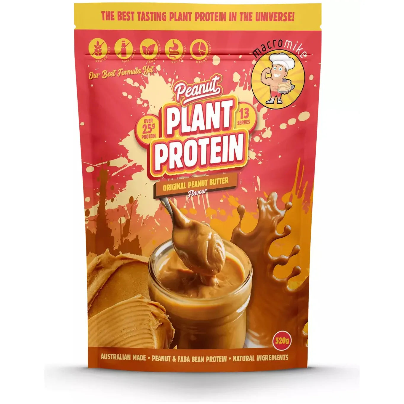 Plant Based Protein Powder // Peanut Protein Macro Mike Original / 520g NTS Newtown Supplement Store Sydney