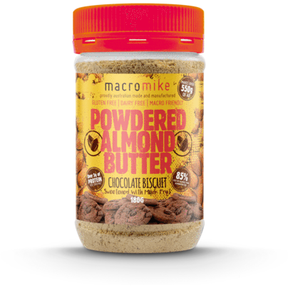 Powdered Almond Butter Macro Mike Chocolate Biscuit NTS Newtown Supplement Store Sydney