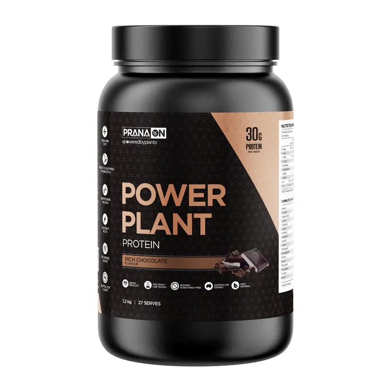 PRANA ON // Power Plant Vegan Protein Prana 1.2kg / Rich Chocolate NTS Newtown Supplement Store Sydney