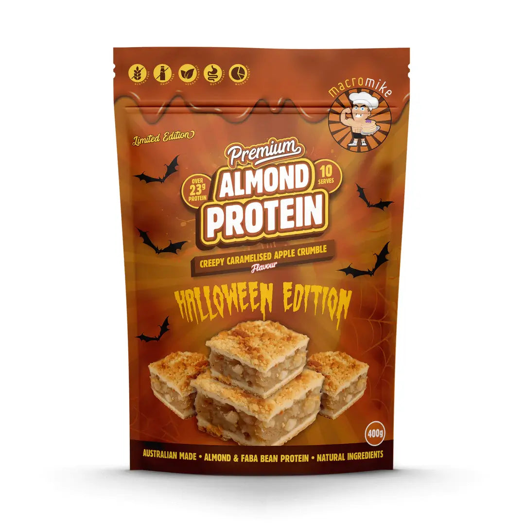 Premium Almond Protein Powder // Vegan Macro Mike Creepy Caramelised Apple Crumble / 400g NTS Newtown Supplement Store Sydney