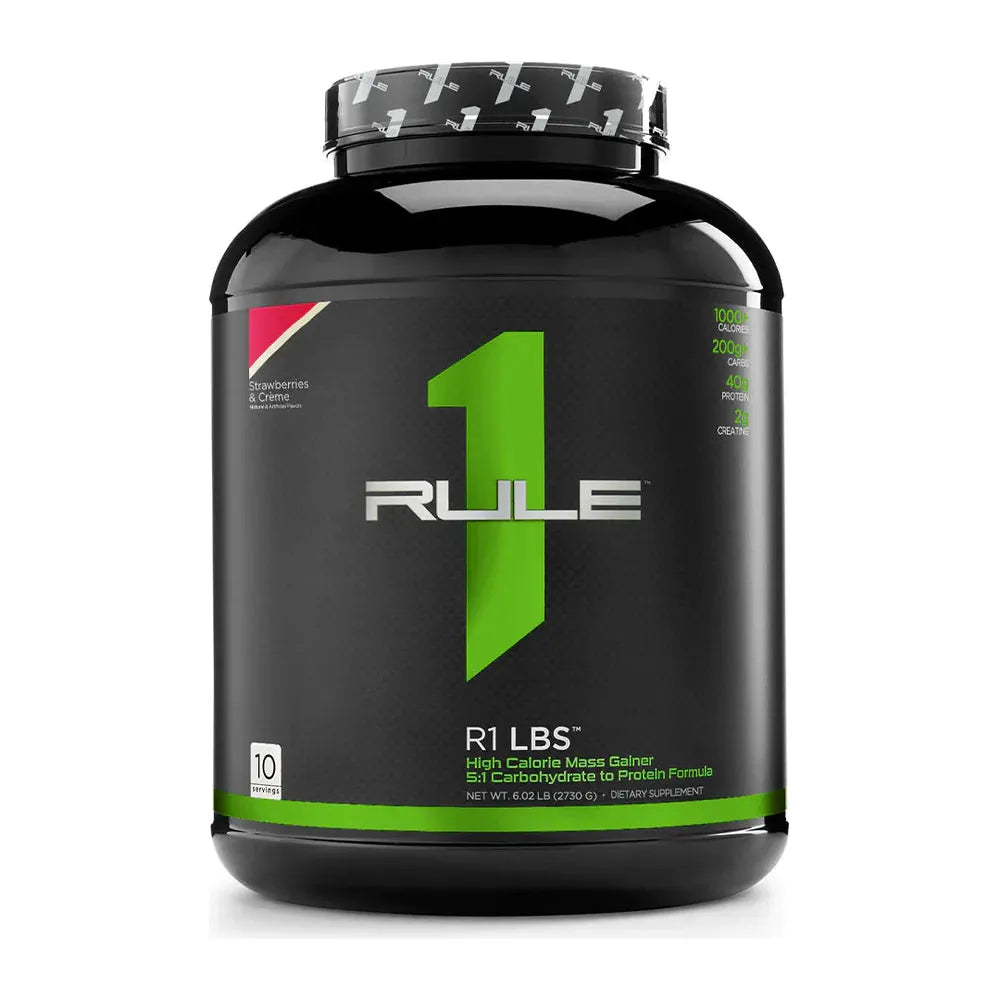 R1 LBS // Mass Gainer Protein Blend Rule 1 Strawberries & Creme / 10 Servings NTS Newtown Supplement Store Sydney