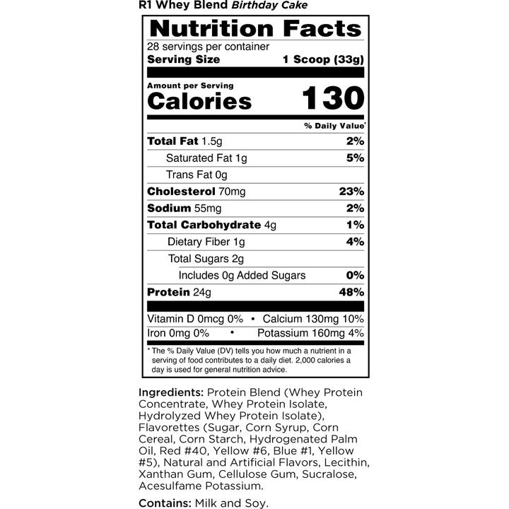 R1 WHEY BLEND // 100% Whey Protein (26 Serve - 28 Serve) Rule 1 NTS Newtown Supplement Store Sydney