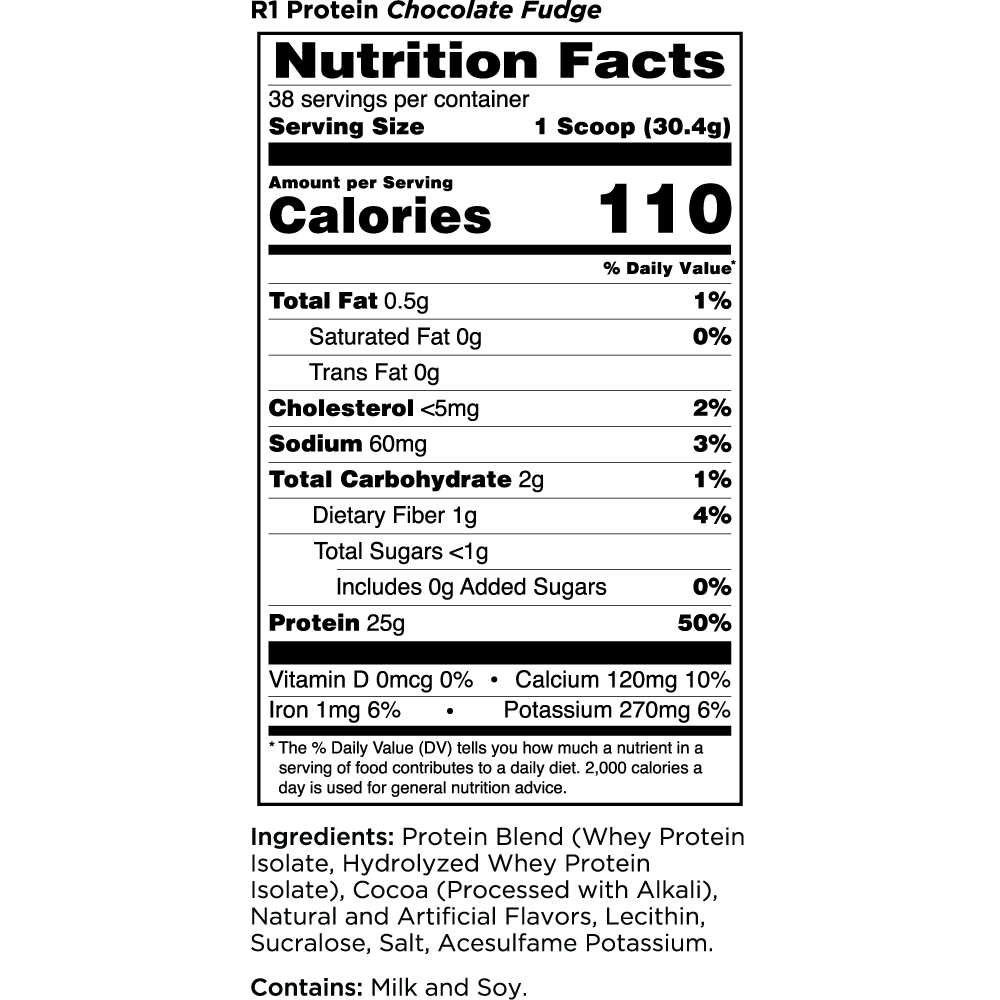 R1 Protein,76 Servings, Chocolate Fudge