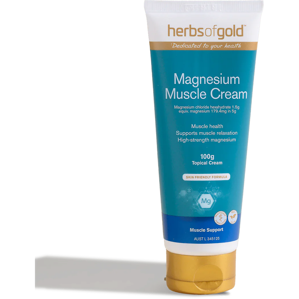 Topical Magnesium Muscle Cream // High-Strength Magnesium Herbs of Gold NTS Newtown Supplement Store Sydney