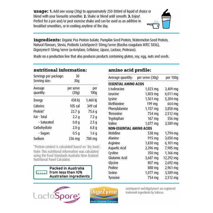 Vegan Natural Lean Protein White Wolf Nutrition NTS Newtown Supplement Store Sydney