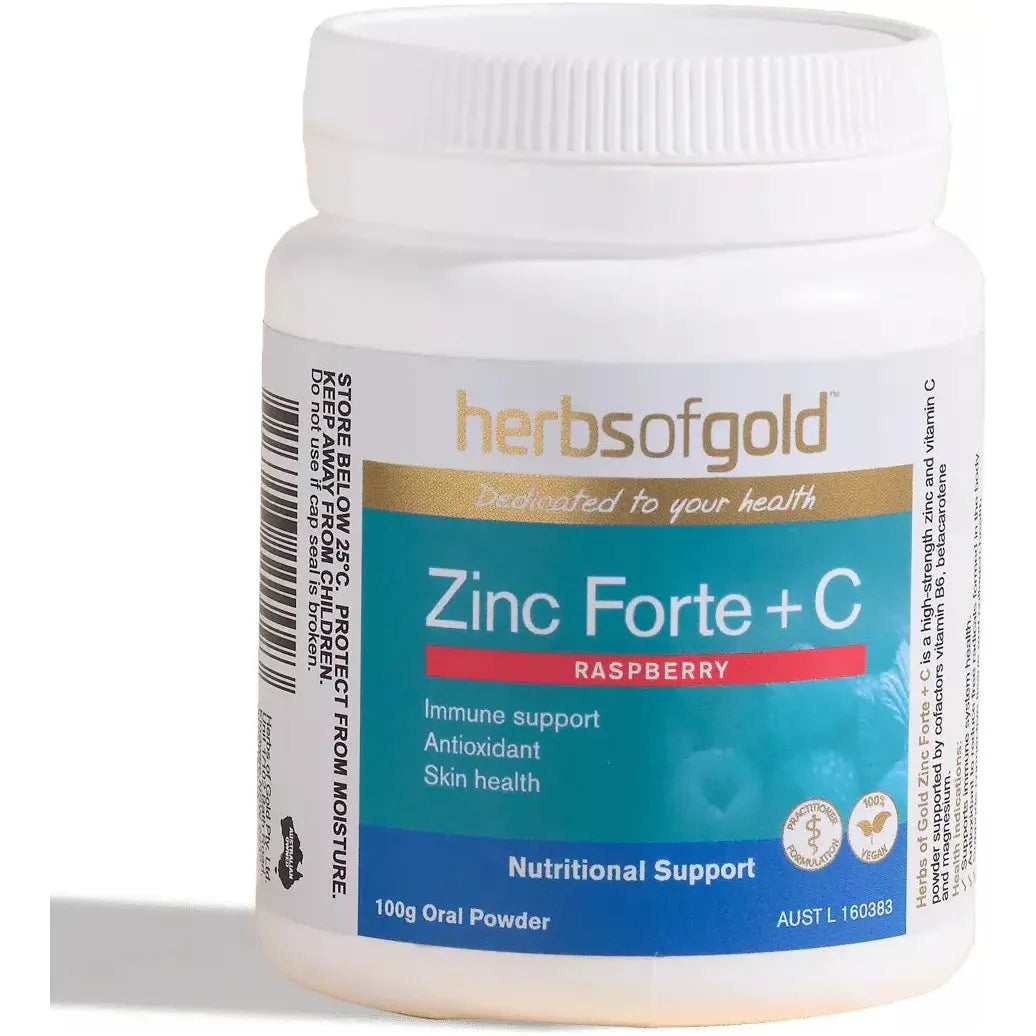 Zinc Forte + C // 100g Herbs of Gold NTS Newtown Supplement Store Sydney